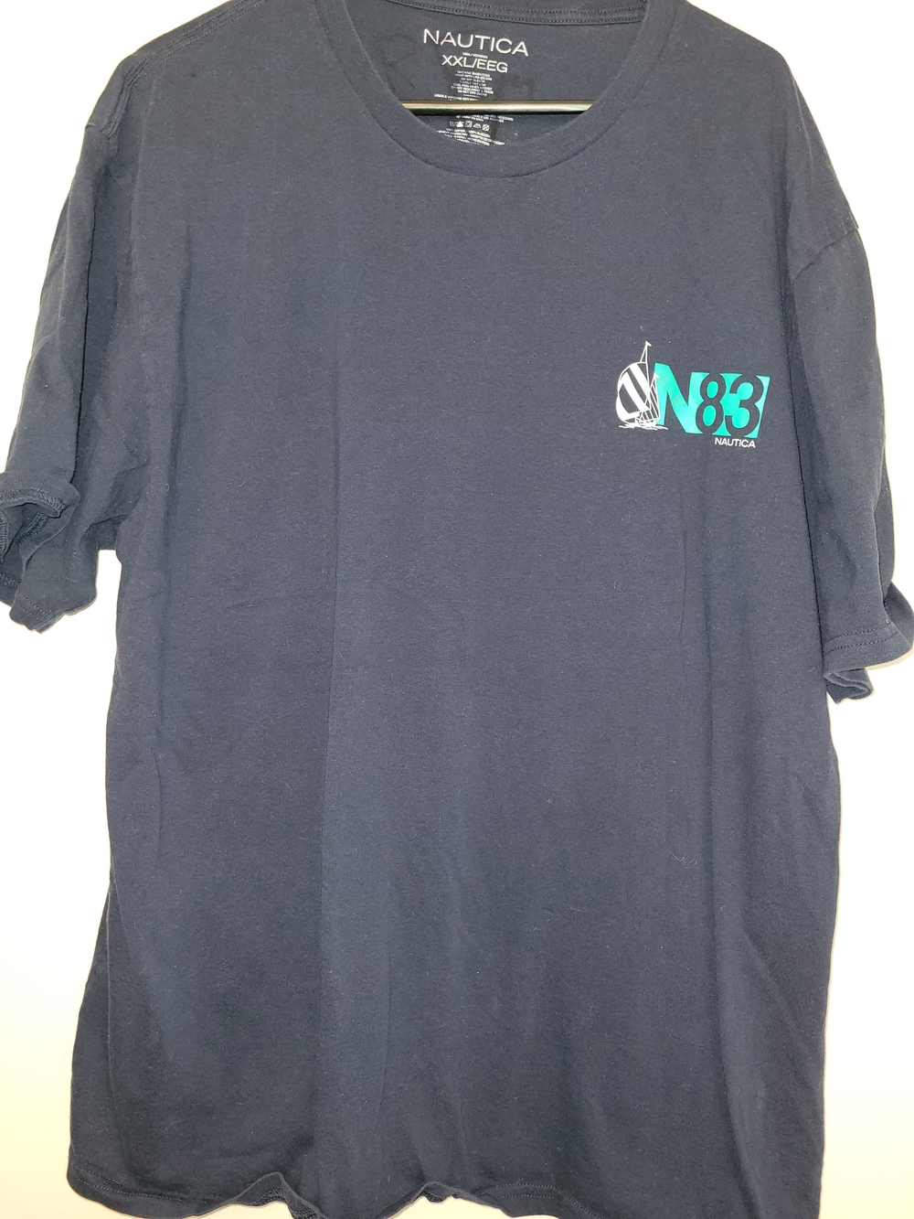 Nautica Men's Navy N83 Logo Crew Neck T-Shirt